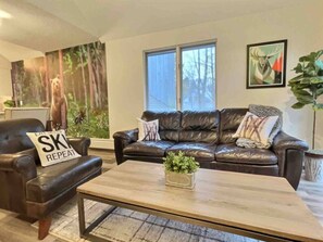 TV connectée, cheminée, jeux vidéo, livres