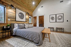 1 bedroom, desk, iron/ironing board, travel crib