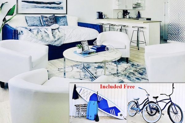 Full condo, bikes, paddle board and beach gear all included.