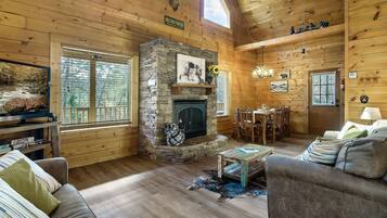 Smart TV, fireplace, video games
