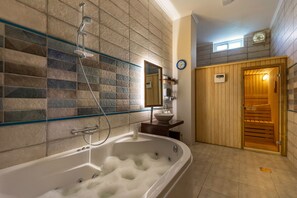 Sauna, hot tub, deep-tissue massages, Swedish massages, sports massages