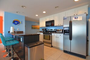 Fridge, microwave, oven, stovetop - 3 BEDROOM 2 BATH DOG FRIENDLY - Ocean Block, 2D Delano, Dewey Beach (Dewey Beach)