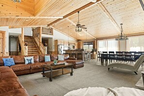 TV, fireplace - Sky High Mountain Lodge Lake View + Village (Big Bear Lake)