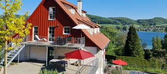 Historic timbered house with panoramic sea view, 200 m from the lake