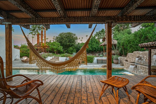 Outdoor pool, a heated pool