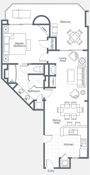 Floor plan - Coachella Weekend 1 - 1BR Premium Villa Westin Mission Hills (Rancho Mirage)