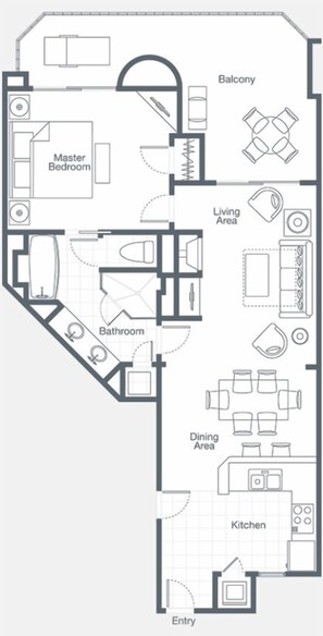 Floor plan - Coachella Weekend 1 - 1BR Premium Villa Westin Mission Hills (Rancho Mirage)