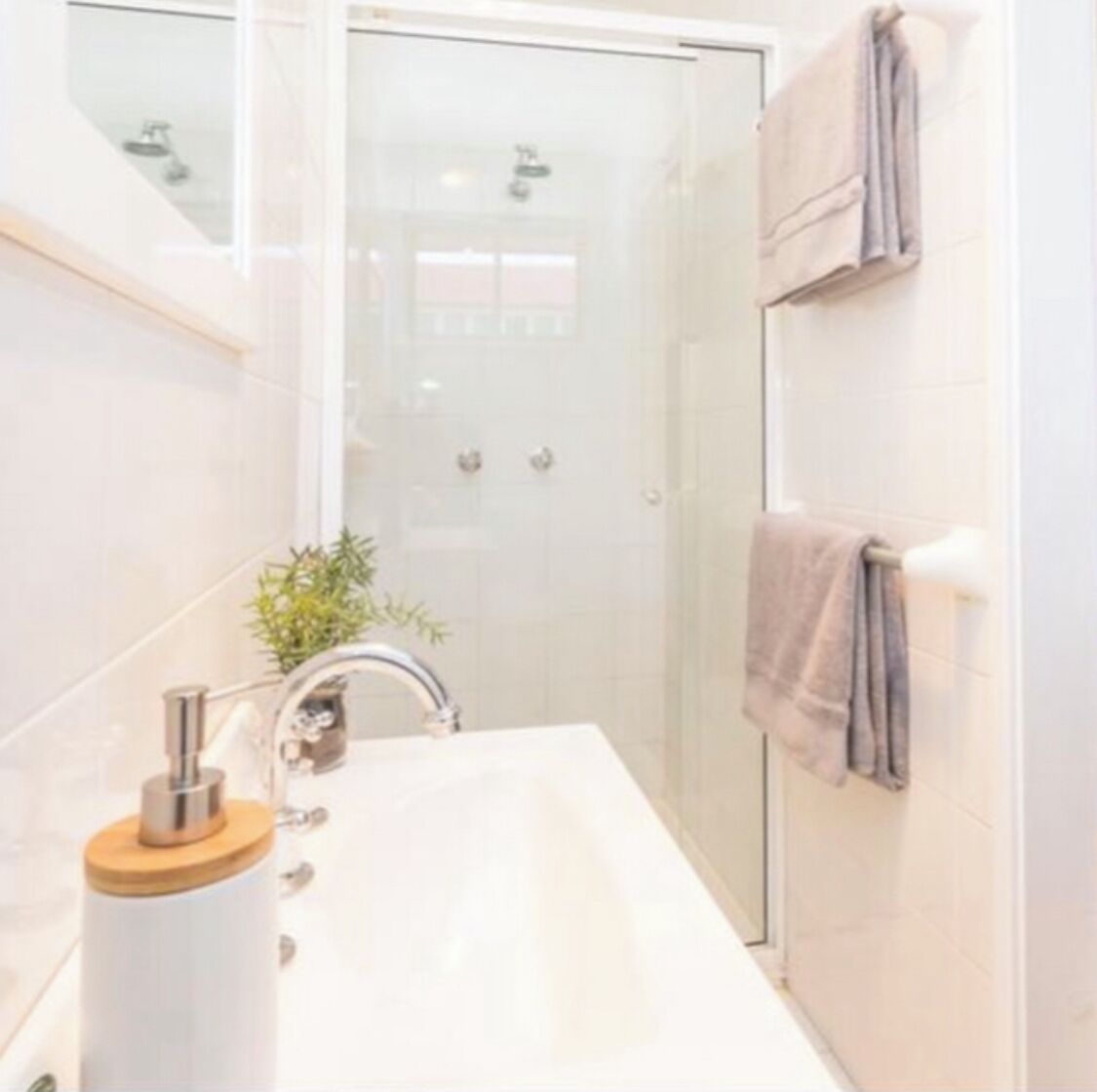 Bathtub, hair dryer, soap, toilet paper