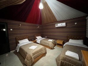 Deluxe Tent, 3 Twin Beds | Individually decorated, individually furnished, free WiFi, bed sheets - Rum Magic Nights (Wadi Rum)
