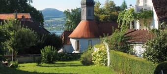 Historic timbered house with panoramic sea view, 200 m from the lake