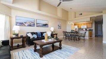 Smart TV, DVD player, books