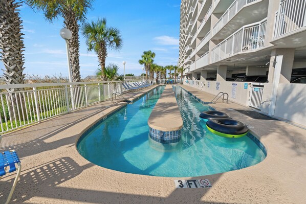 Indoor pool, outdoor pool - Crescent Shores North 1104 - 2 Bed/2 Bath Ocean Front Condo - Pools, Lazy River, & Hot Tub (North Myrtle Beach)