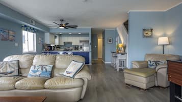 Smart TV, foosball, books