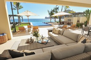 Outdoor dining - Luxury Beachfront Villa in Cabo with Private Chef, Butler. Pool, (Cabo San Lucas)