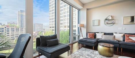 Älytelevisio, kirjoja, työhuone