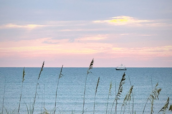 On the beach, sun loungers, beach towels