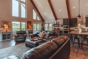 Smart TV, fireplace, video games, table football