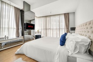 Apartamento, 3 quartos, vista para a cidade | 3 quartos, roupas de cama premium, individualmente mobiliados