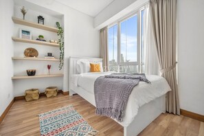 Apartemen, 3 kamar tidur, pemandangan kota | 3 kamar tidur dan seprai premium