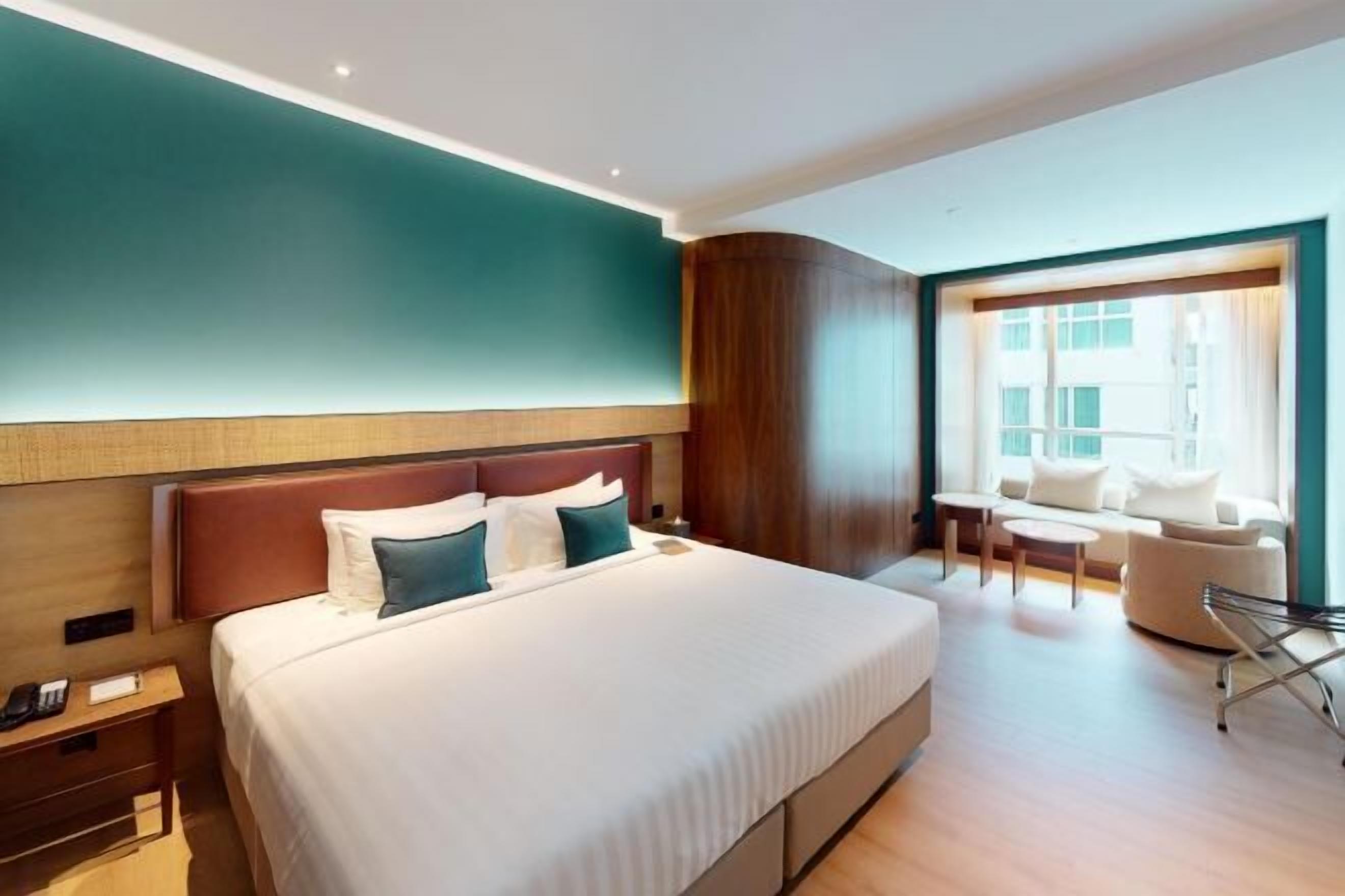 高級寢具、迷你吧、客房內保險箱、布  置獨特