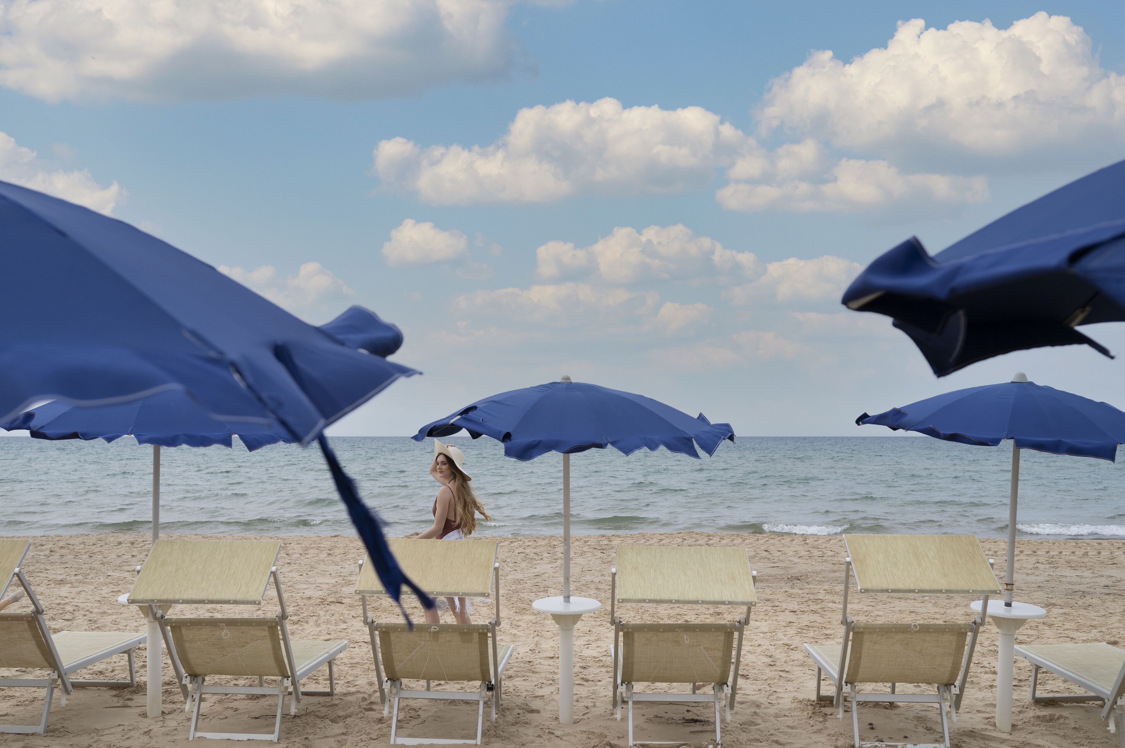 private beach, white sand, free beach shuttle, sun-loungers