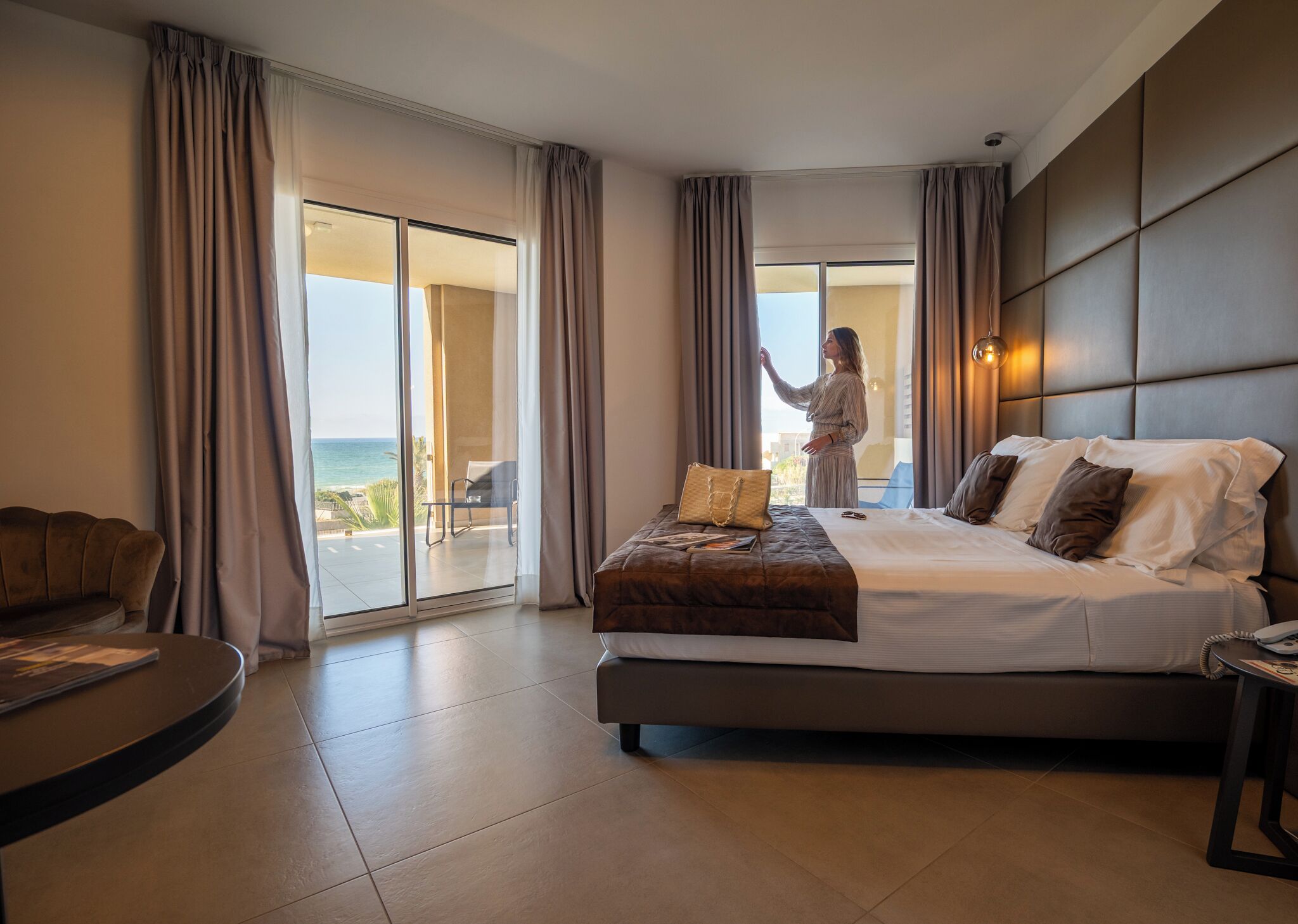 Premium bedding, down comforters, memory foam beds, in-room safe