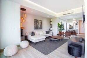 TV - Upscale 2 BR | Ocean-View Backdrop & Private BBQ (Puerto Vallarta)