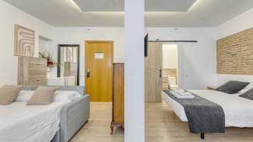 Suite monolocale Basic, non fumatori, vista città | Una cassaforte in camera, ferro/asse da stiro, Wi-Fi gratuito, lenzuola