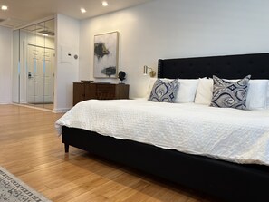 Memory-foam beds, iron/ironing board, WiFi, bed sheets