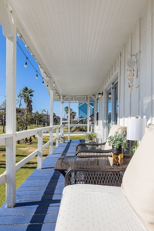 Terrace/patio. Charming water view bungalow.