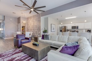 TV, fireplace, video games, DVD player