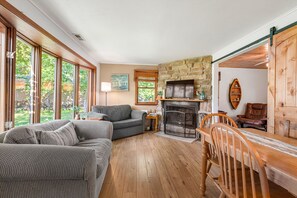 Smart TV, chimenea, videojuegos y reproductor de DVD 