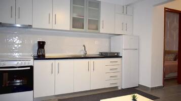Apartemen | Dapur pribadi | Lemari es, oven, kompor, dan ketel listrik