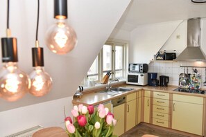 Fridge, microwave, stovetop, dishwasher