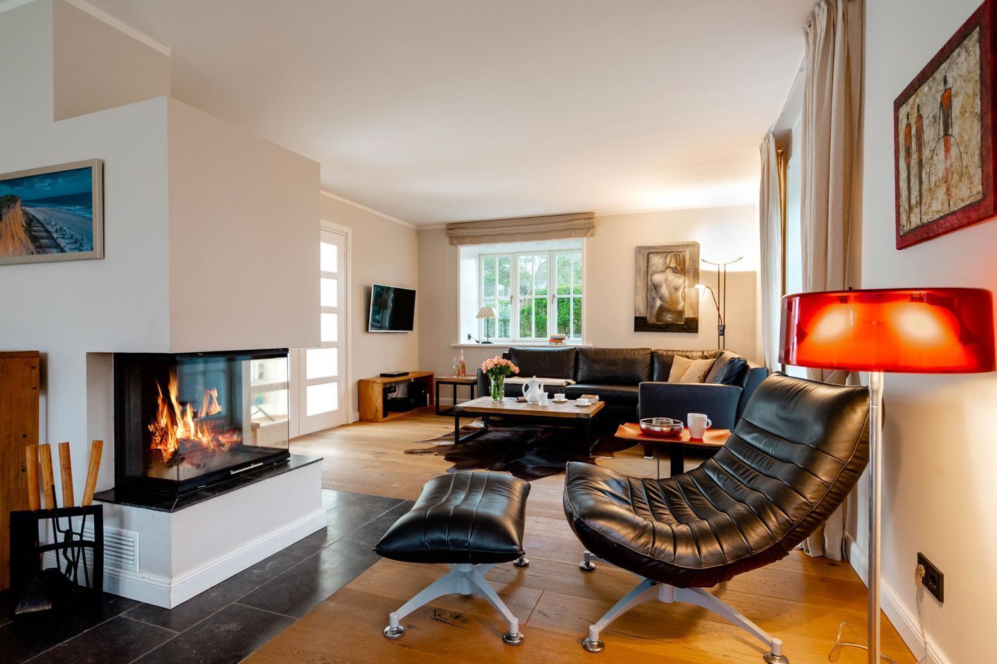 TV, fireplace, DVD player, stereo