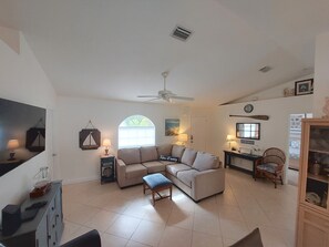 Smart TV, DVD player, books