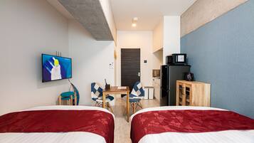 Basic Double Room, 2 Double Beds | 1 bedroom, blackout drapes, free WiFi, bed sheets