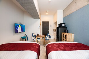 Basic Double Room, 2 Double Beds | Blackout drapes, free WiFi, bed sheets