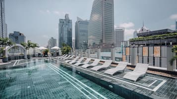 Outdoor pool, open 6:00 AM to 10:00 PM, pool umbrellas, pool loungers