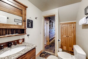 Hair dryer, towels - Dog-friendly riverfront retreat with hot tub, stunning views & screened porch (South Fork)
