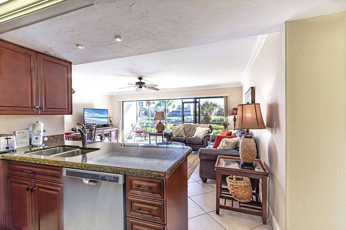 View from the kitchen into the main living areas.
