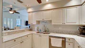 Fridge, microwave, stovetop, dishwasher