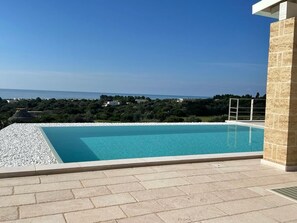 Outdoor pool - Blue door Trullo with sea view pool (Salve)