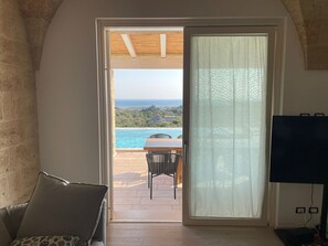 Interior - Blue door Trullo with sea view pool (Salve)