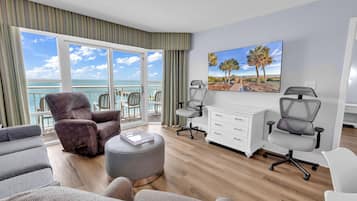 Exclusive Condo, 2 Bedrooms, Non Smoking, 2 Bathrooms | Living room | 55-inch Smart TV with cable channels