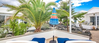 A3, in a small complex with communal pool 100m from the sea