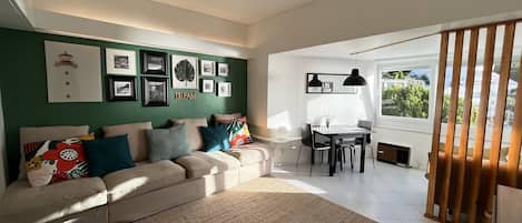 Apartment, 1 Bedroom, Sea View | Living area | 42-inch LCD TV with cable channels, TV