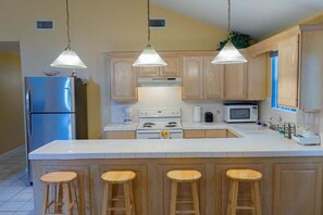 Townhome, 2 Bedrooms | Private kitchen | Fridge, oven, stovetop, coffee/tea maker - Ground Floor Duplex 1/2 block to Beach BBQ ok 2 Bedroom Home by RedAwning (South Padre Island)