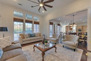 TV, fireplace, stereo, offices