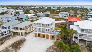 Exterior - Saltwater + Sunsets: North Cape 4BR- Priv. Pool, Sleeps 21, Great View! (Cape San Blas)